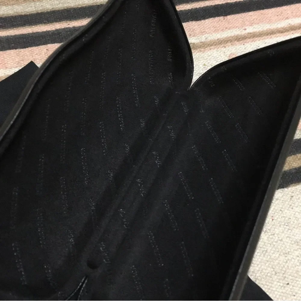 Balenciaga black on black eyeglass sunglasses case lined with shag new